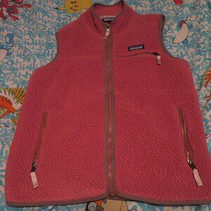 Patagonia Retro Pile Fleece Vest Women's Medium Full Zip Rosehip Pink 22826